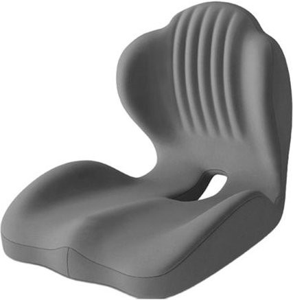 Ergonomisches Dashiman Sitzkissen aus Memory-Schaum mit L-förmigem Design und Lendenwirbelstütze in Grau - Bild 1
