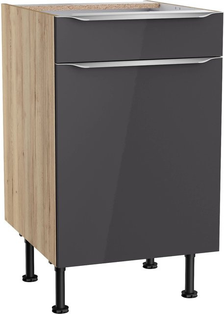 Optifit Küchen-Unterschrank Linus984 in Anthrazit-Wildeiche, B/T/H: 50 x 58,4 x 87 cm - Bild 1