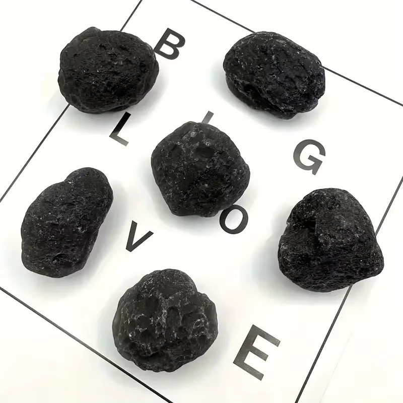 Authentischer schwarzer Tektit Rohkristall als natürlicher Meteoriten-Stein für Sammler und DIY-Projekte - Bild 2