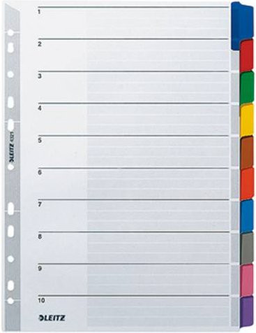 Leitz Register DIN A4 blanko Karton Grau 10 Registerblätter - Bild 1
