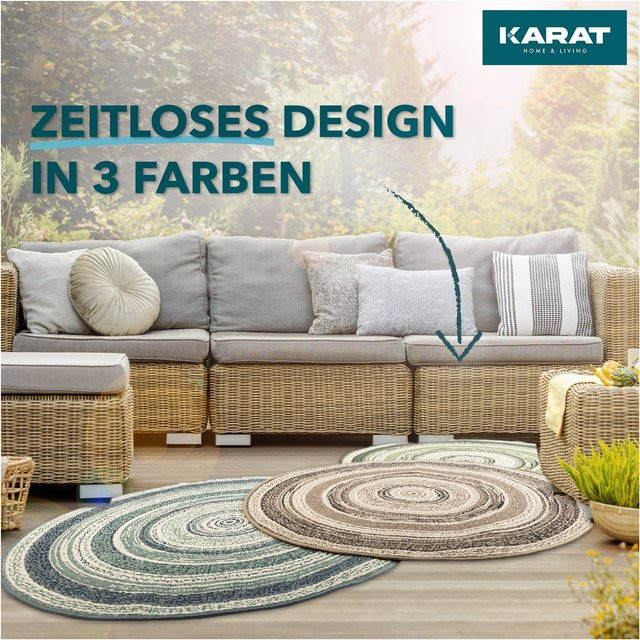 Karat Wohnteppich Zoe rund in Beige-Grau aus 100 % Polypropylen - Bild 1