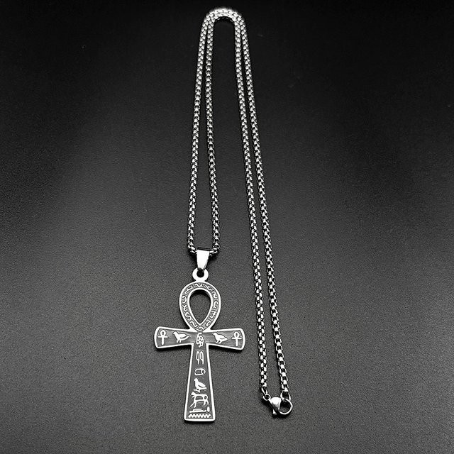 AFAWA Anhänger Ankh-Kreuz, Edelstahl, Gold, Unisex - Bild 1