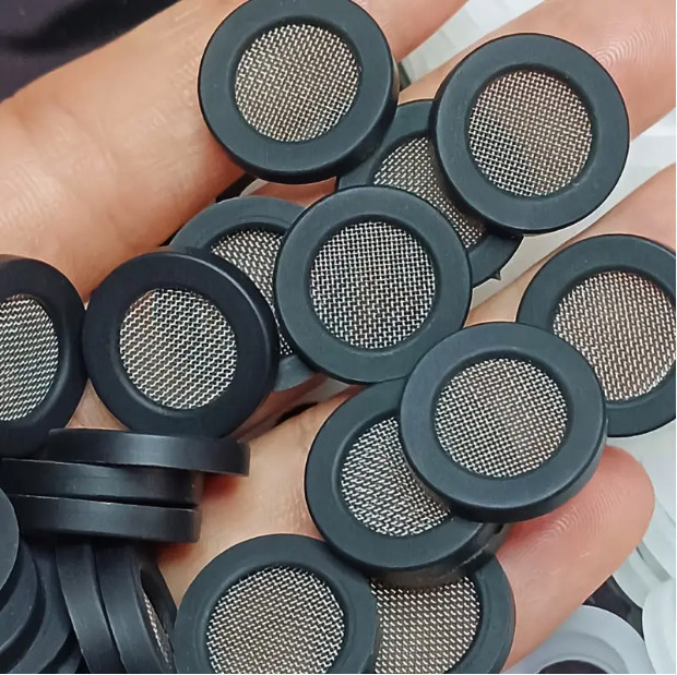 10 Stück O-Ring-Dichtung 1/2 Zoll in Schwarz als Schlauchdichtung und Gummischeibe mit Netz für Wasserhahntüllen, Filter und Waschbecken Siebe - Bild 1