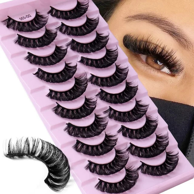 Russische Streifenwimpern 3D DD Curl, Black, 10 Paare - Bild 1