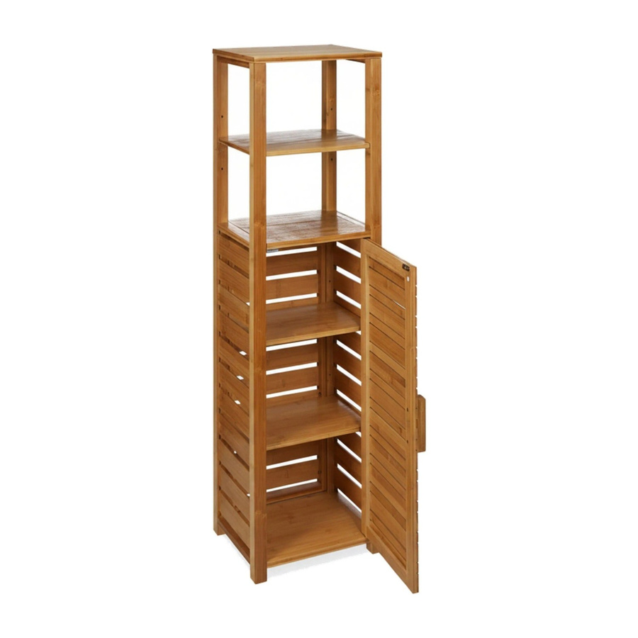 Relaxdays Badregal aus Bambus in Natur mit 6 Ablagen, H x B x T: 119 x 33 x 25,5 cm - Bild 2