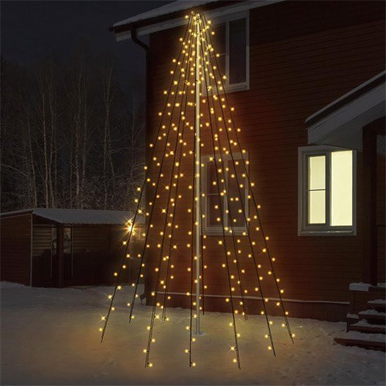 ECD Germany LED Lichterkette für Fahnenmasten mit 360 LEDs in Warmweiß, 8m Länge - Bild 1