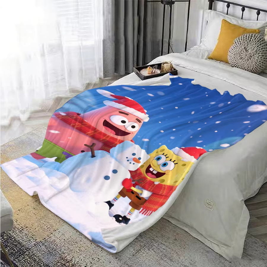 Potdemiel SpongeBob Anime Kuscheldecke, flauschige weiche Decke für Sommer und Winter, Mehrfarbig - Bild 2