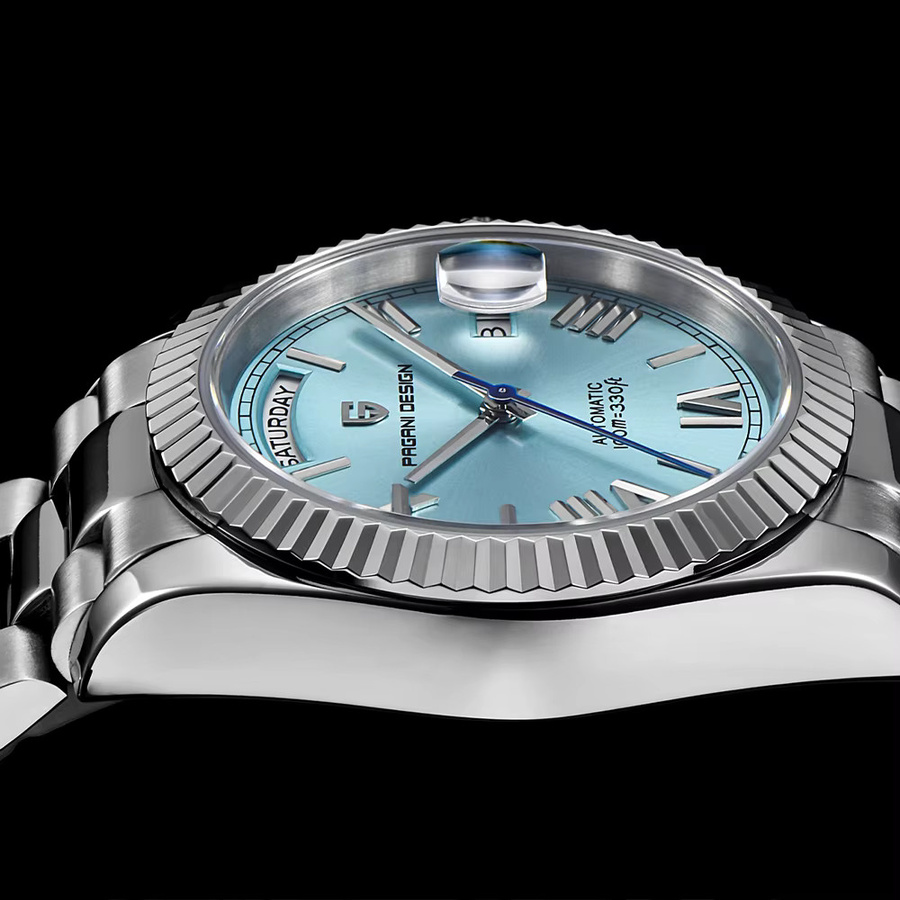PAGANI DESIGN Automatik-Armbanduhr, Edelstahl, Blau, Herren - Bild 3