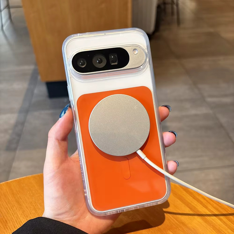 Original Tricolor Transparent MagSafe Hülle für Google Pixel 10, Pixel 9 Pro XL und Pixel 9A, stoßfeste magnetische Ladehülle mit hartem Stoßfänger, Multicolor - Bild 1
