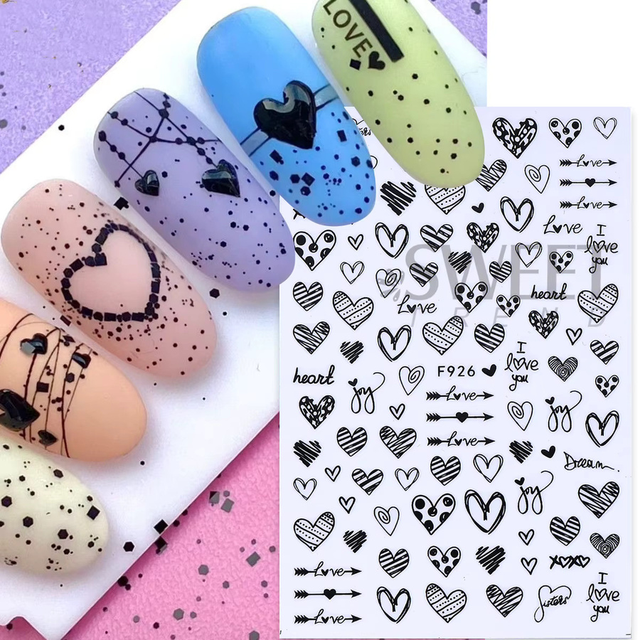 SWEET TREND Nagelaufkleber, 4 Stück, Schwarz, Glänzend - Bild 2
