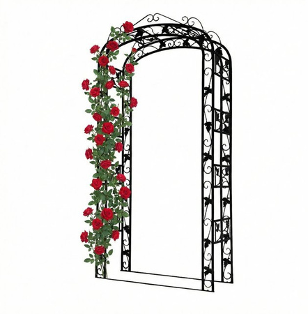 Wetterfester Rosenbogen aus Eisen von Relaxdays in Schwarz, B/H/T: 120 x 240 x 45 cm