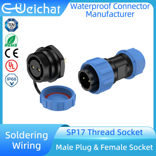 E-WeiChat SP17 Industrieller IP68 Wasserdichter Luftfahrtstecker Einbau-Steckverbinder Männlich-Weiblich für elektrisches Kabel - Bild 1
