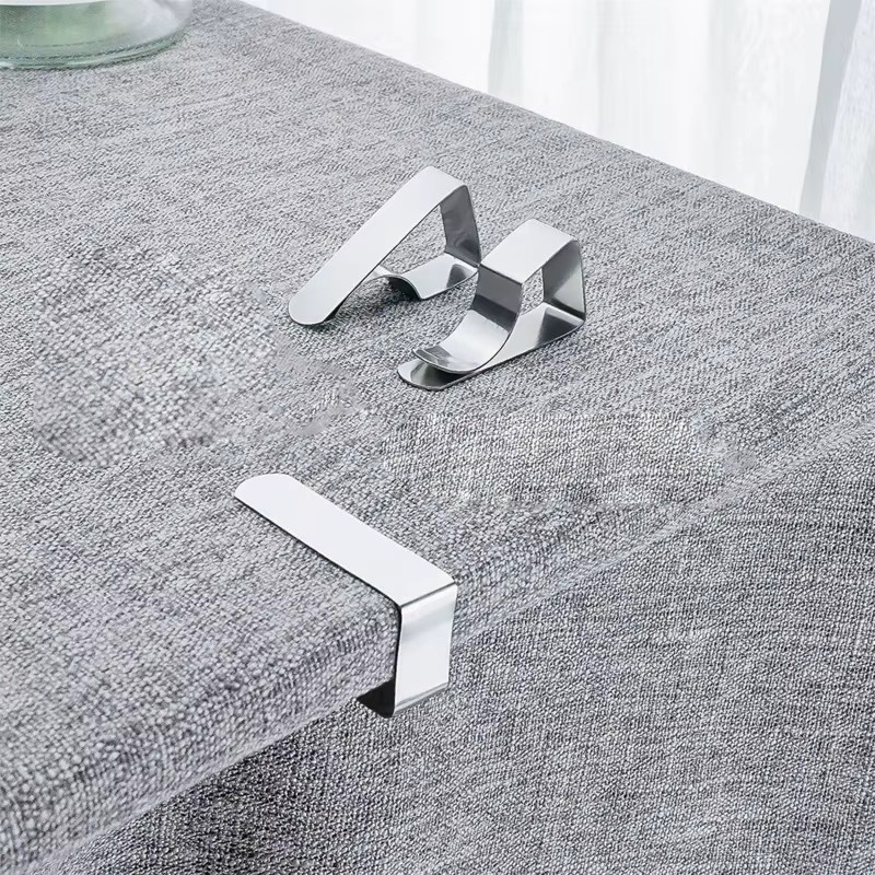 Hedahlia Tischdecke Clips aus Edelstahl in Silber, verstellbare Anti-Slip Klemmen für die Tischdecke - Bild 2
