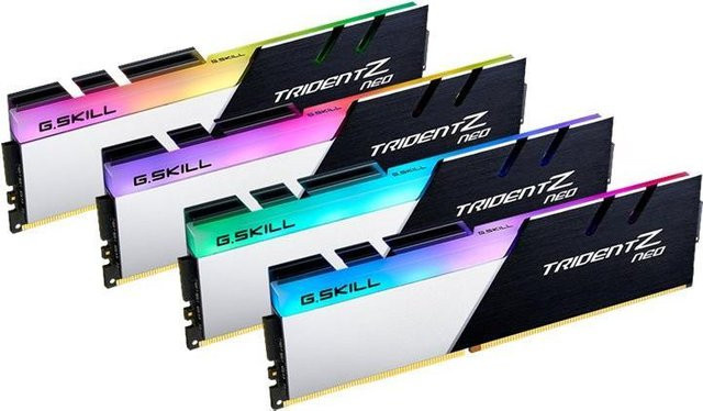 G.Skill TridentZ Neo DDR4 RAM Kit 128 GB (4 x 32 GB) 3600 MHz PC4-28800 CL18 1.35 V DIMM 288-PIN Ungepuffert Non-ECC Brushed Black/Silber - Bild 1