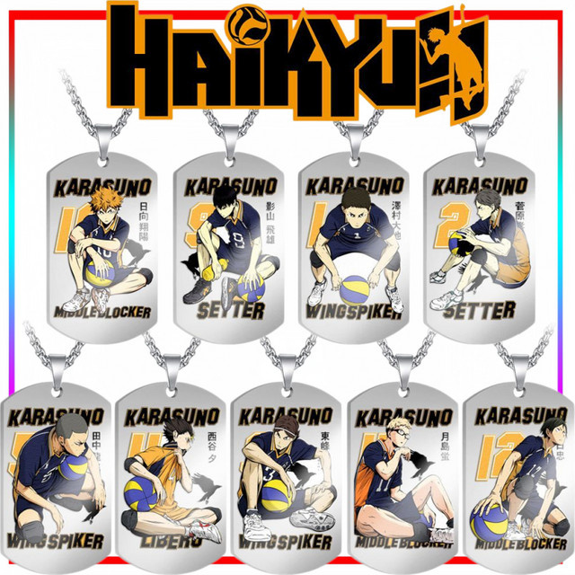 Bandai Halskette Edelstahl, Hinata Shoyo Anhänger, Silber, Unisex - Bild 1