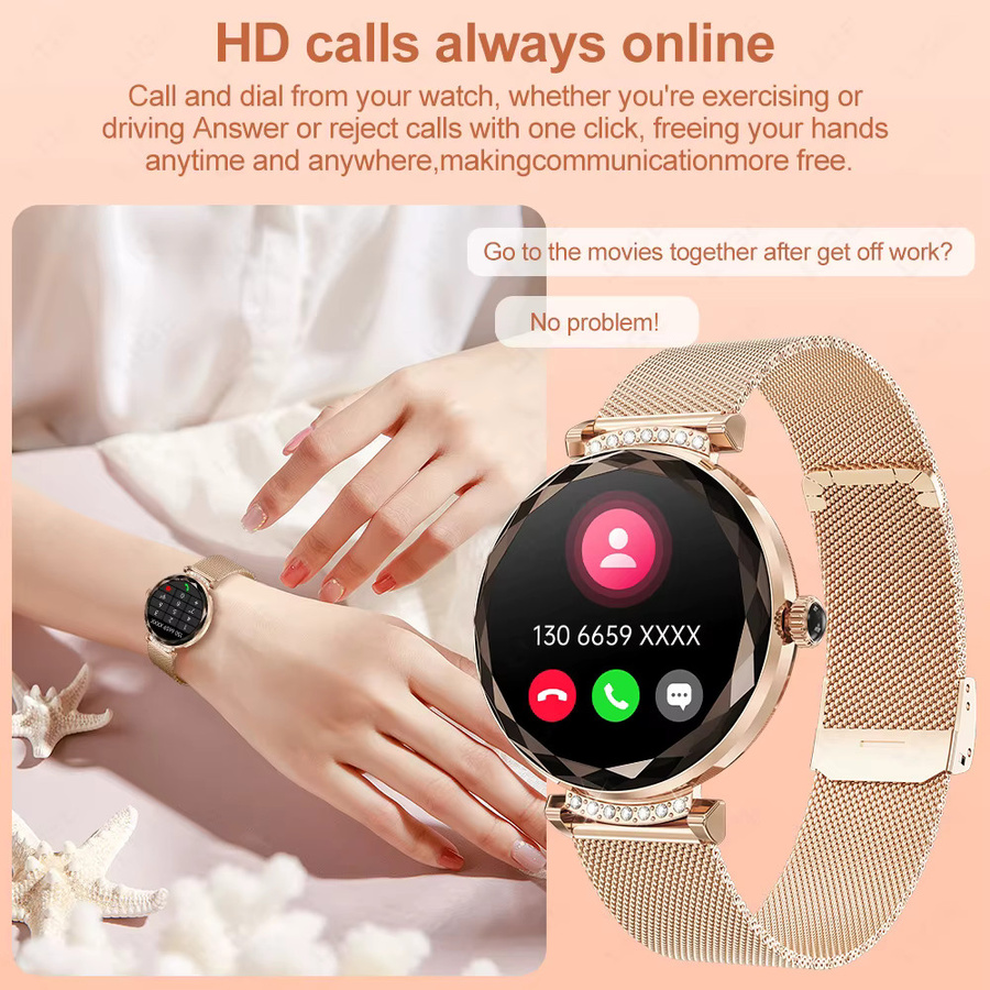LIGE Damen Luxus Smartwatch mit Bluetooth-Anruf, SpO2- und Schlaf-Gesundheitsüberwachung, IP68 wasserdicht, Sport-Tracker in Silber oder Gold - Bild 3