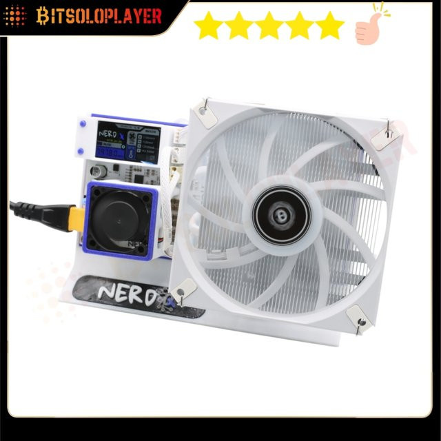 Nerd QX 8T Bitcoin Solo Home Miner mit BM1370 Chip und Netzteil, Weiß - Bild 1