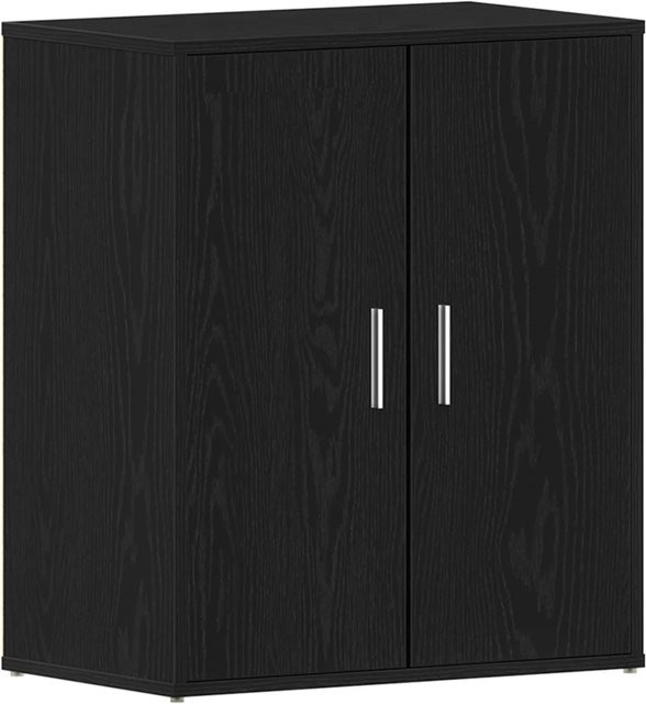 vidaXL Schuhschrank Eiche Schwarz in modernem Design aus Holzwerkstoff, B/T/H: 60 x 35 x 70 cm - Bild 1