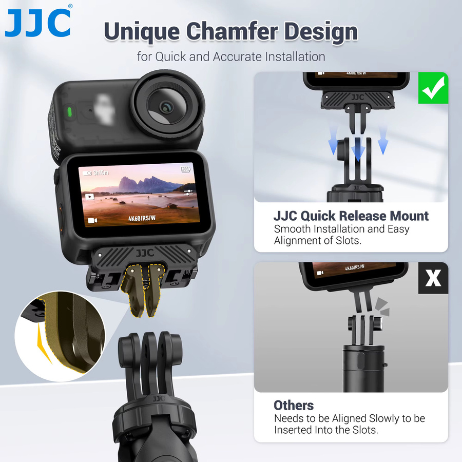 JJC Bidirektionale magnetische Schnellwechselhalterung und Erweiterungsbasis für DJI Osmo Action 6 und Osmo Nano, Schwarz - Bild 6