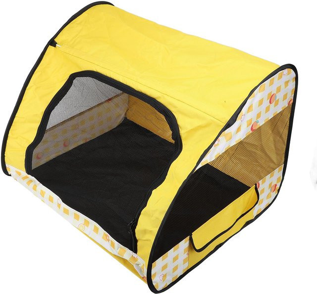 Tragbarer Katzenlaufstall von OutsideWorld in Gelb, faltbares Haustierzelt für Hund und Katze für Innen und Außen, B/T/H: 70 x 55 x 8,9 cm - Bild 1