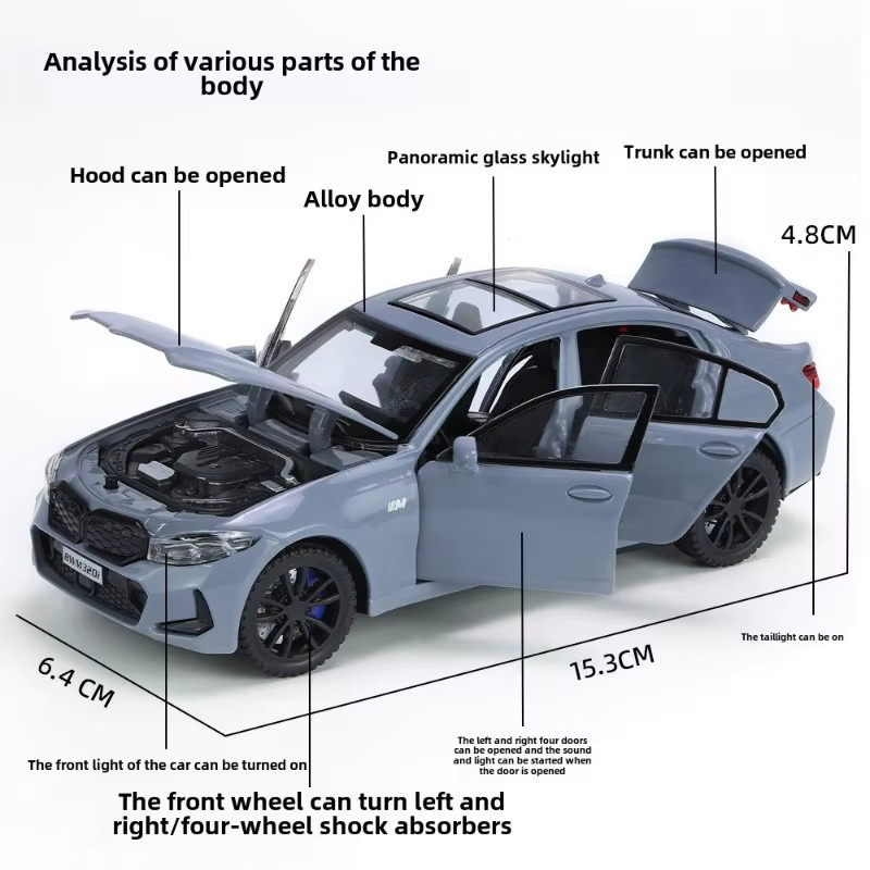 WELLY BMW 320I, Modellauto, 1:32, Metall, mit Licht und Sound - Bild 5