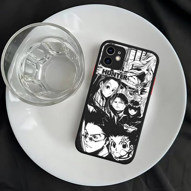 Stoßfeste Handyhülle im Hunter X Hunter Anime Design für iPhone 11 bis 16 Pro Max, Schwarz, Matt - Bild 1
