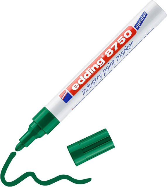edding 8750 Industrie Lackmarker Permanent mit Bullet-Spitze in Grün - Bild 2