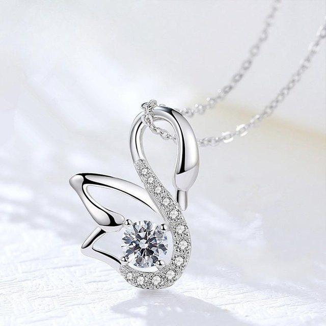 Lucky Star Jewelry Halskette, Schwan Anhänger, 925 Silber, Zirkonia, Damen - Bild 1