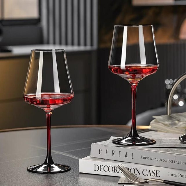 CRISTALGLASS Rotweinglas-Set aus Kristallglas, 2er-Set, transparent, 425 ml pro Glas - Bild 1