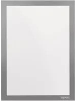 magnetoplan magnetofix Magnetrahmen DIN A4 in Grau aus Kunststoff, 2er Pack - Bild 1