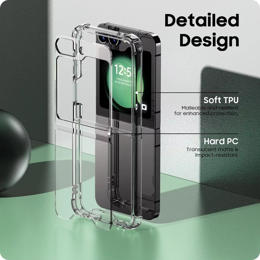 Transparente Schlanke Handyhülle aus Acryl für Samsung Galaxy Z Flip 7 fe, Z Flip 7, Z Flip 6, Z Flip 5 und Z Flip 4 - Bild 5