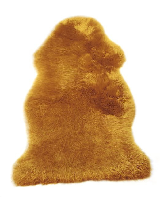 Echtes Lammfell in Ocker mit natürlichem Haar und Woolmark Zertifizierung - Bild 1