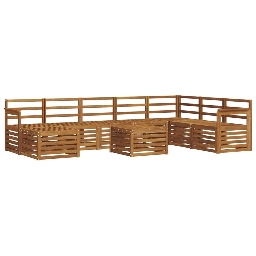 vidaXL Sofagarnitur aus Massivholz Akazie in Natur Braun mit Latten-Design und modernem Stil - Bild 2