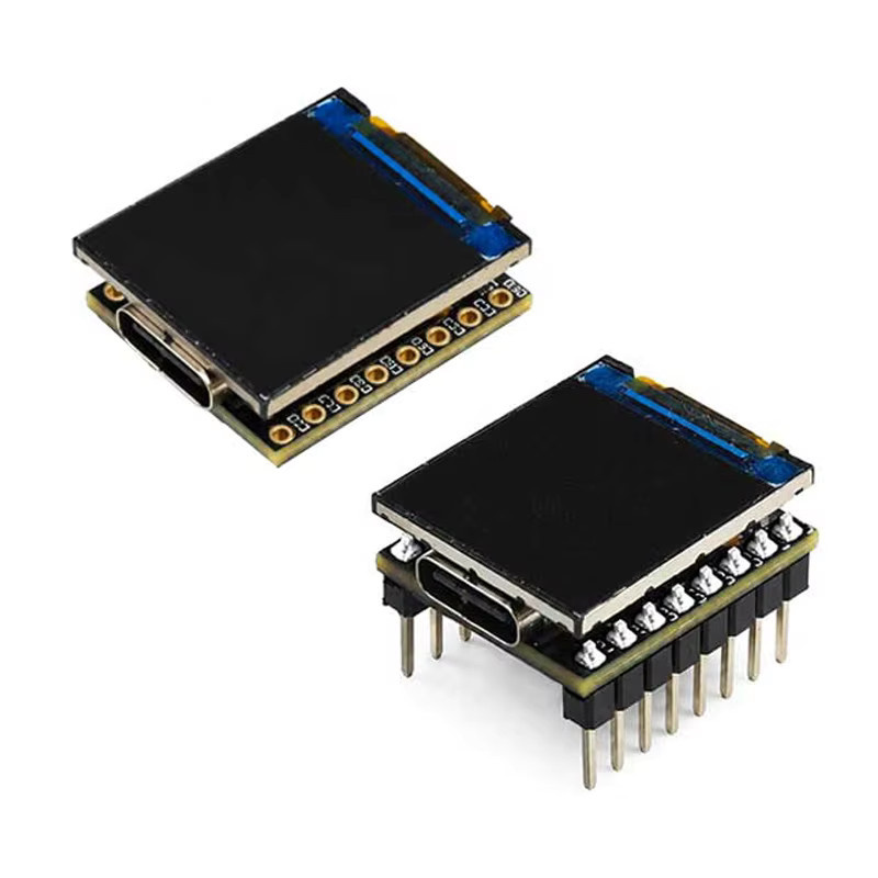 Spotpear ESP32 C6 Entwicklungsboard mit 0,85 Zoll 128x128 IPS Bildschirm, RISC-V, 2,4G WLAN, Bluetooth 5 LE, SD-Kartensteckplatz und RGB LED Modul in Schwarz - Bild 3