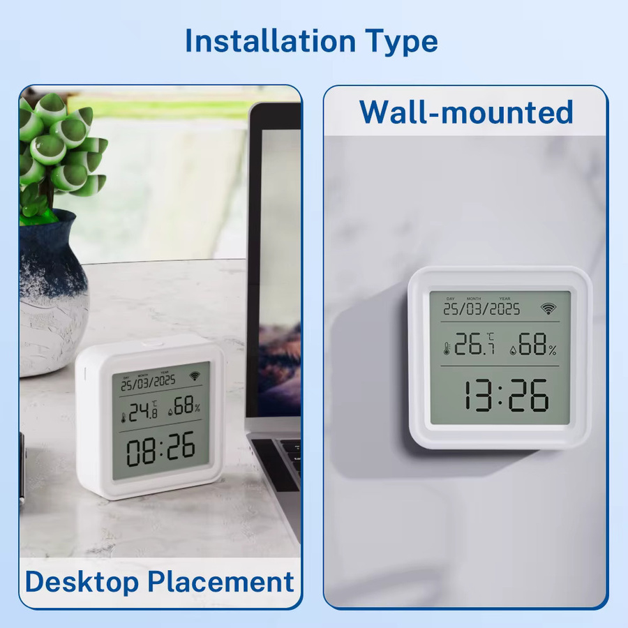 Tuya Zigbee Temperatur- und Feuchtigkeitssensor in Weiß mit Smart Life Integration für Alexa und Google Home - Bild 2