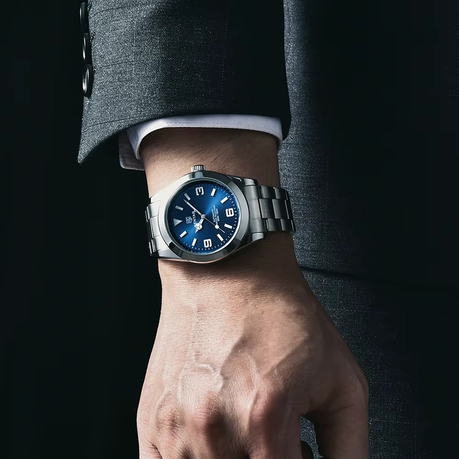 BENYAR Mechanische Uhr, Edelstahl, Blau, 50 ATM, Herren - Bild 3