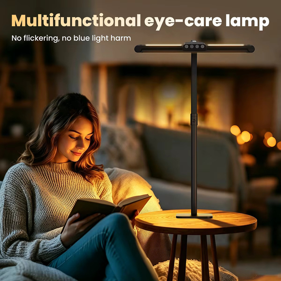 Ultrahelle LED-Schreibtischlampe in Schwarz mit Sockel oder Klemme, dimmbar per Touch, mit Augenschutz und hohem CRI-Wert für Home-Office und Studium - Bild 6