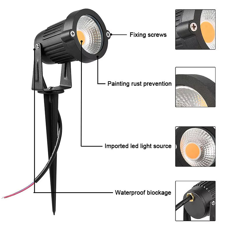 6er Set CTEEATE LED Gartenstrahler mit Bodenstecker für Außenbereich, Wasserdichte Landschaftsbeleuchtung für Rasen und Pfad, Grün - Bild 2