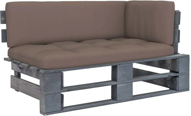 vidaXL Outdoor-Ecksofa aus imprägniertem Kiefernholz in Grau und Beige mit Polsterkissen - Bild 1