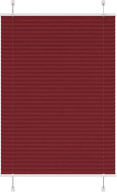 vidaXL Plissee Bordeauxrot, semi-transparent, Polyester, B: 85 cm, H: 100 cm - Bild 1