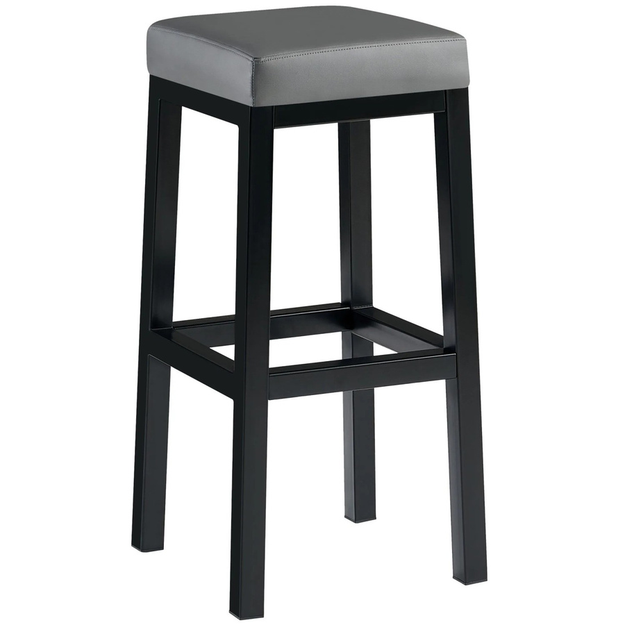 DELUKE Barhocker FUTOR Barstuhl mit Lehne aus Kunstleder in Grau, B/T/H: 37 x 37 x 83 cm - Bild 2