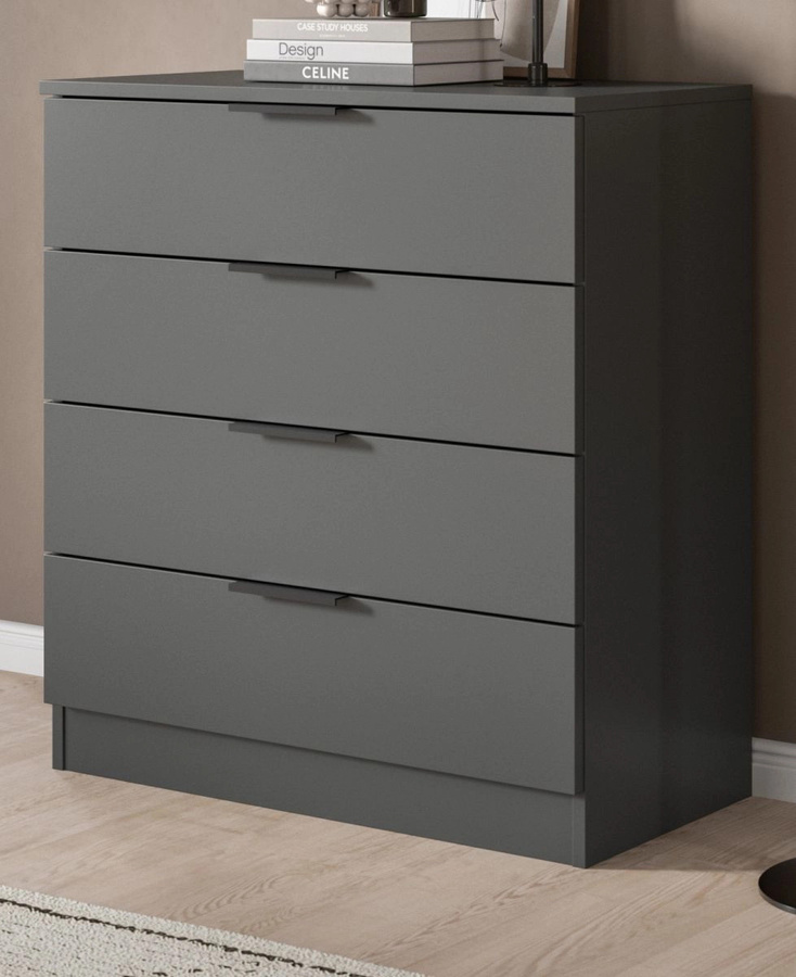 Kommode Swan in Grau, modern und matt, B/H: 40 x 80 cm - Bild 1