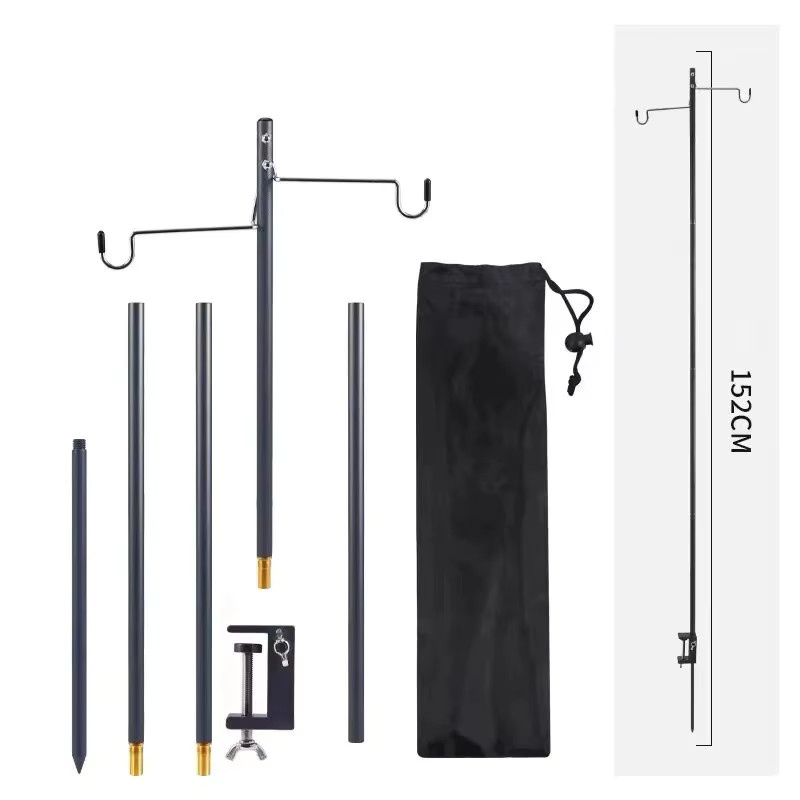 TARKA Camping Laternenständer aus Aluminium Legierung in Rot mit abnehmbarem Kleiderbügel für Outdoor, Wandern und Angeln - Bild 3