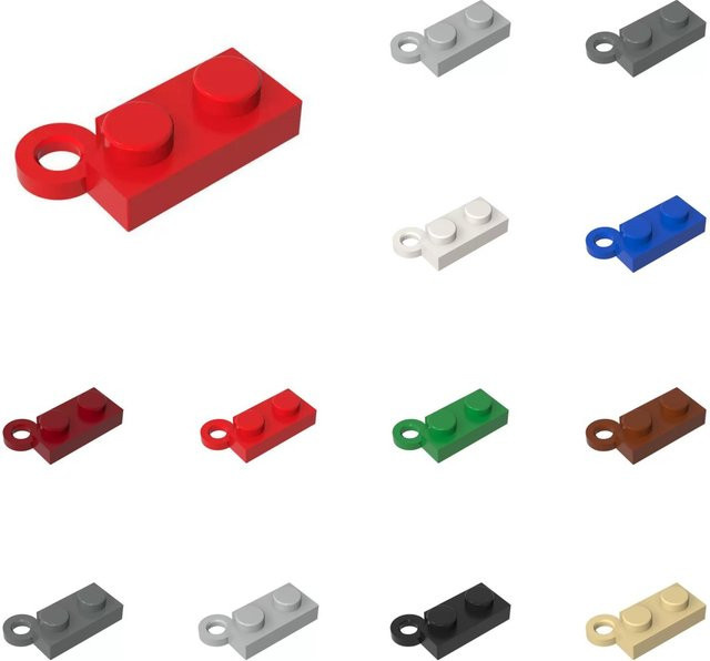 50 Stück alibricks Scharnier-Platten 1x4 Blöcke in Grün für Spielzeug-Bausteine - Bild 1