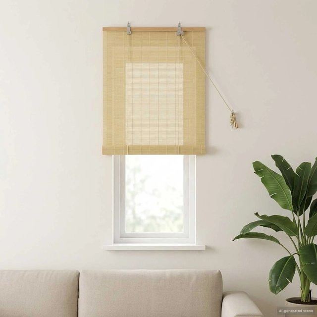 vidaXL Bambus Rollo Natur Beige/Braun B: 50 cm, H: 160 cm - Bild 1