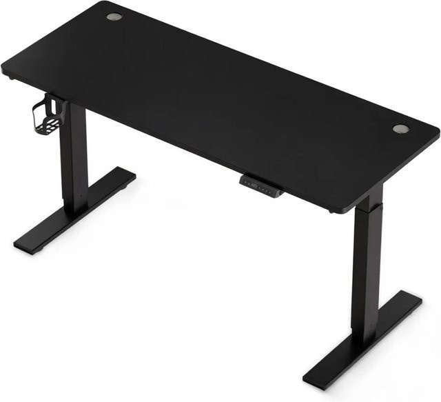 HOMAVO Elektrisch Höhenverstellbarer Schreibtisch mit USB/Typ C Ladestation, Memory Funktion und Anti-Kollisions-System, Schwarz, B: 120 cm, T: 60 cm, H: 75 cm - Bild 1