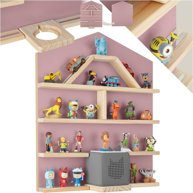 tectake Wandregal Mylittle Story für bis zu 50 Tonies in Pink mit Magnetstreifen und abgerundeten Ecken, B: 50 cm, T: 15,5 cm, H: 60 cm - Bild 1