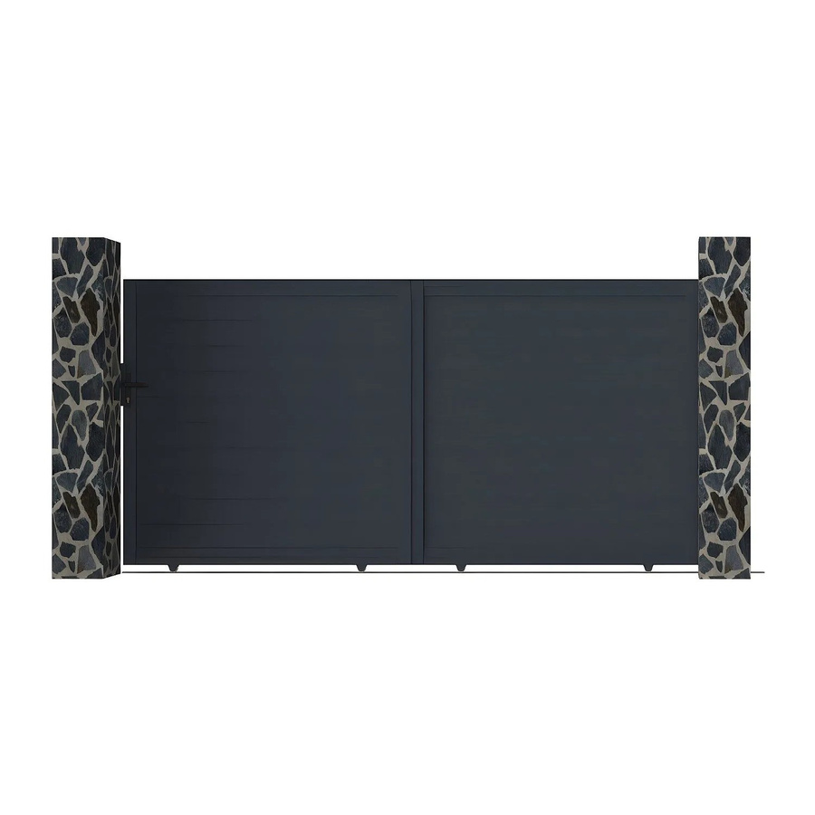 Vente-unique Schiebetor Nazario aus Aluminium in Anthrazitgrau, Breite: 348 cm - Bild 2