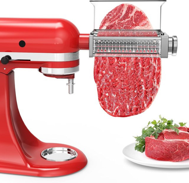 KitchenAid Fleischklopfer-Zubehör für Vertikalmixer in Silber mit 3 Dickenstufen passend für alle 4,5 bis 7 Quart Modelle - Bild 1