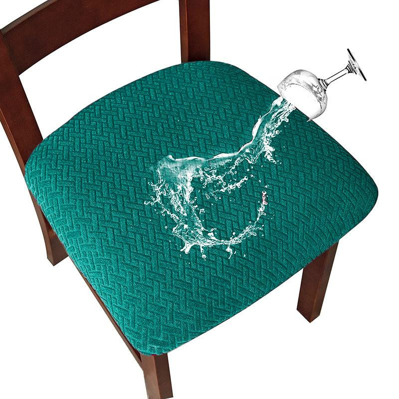 BRHUIXUE Wasserdichte Stuhlbezüge aus Jacquard-Stretch-Material in Navy Blau für Esszimmerstühle - Bild 1
